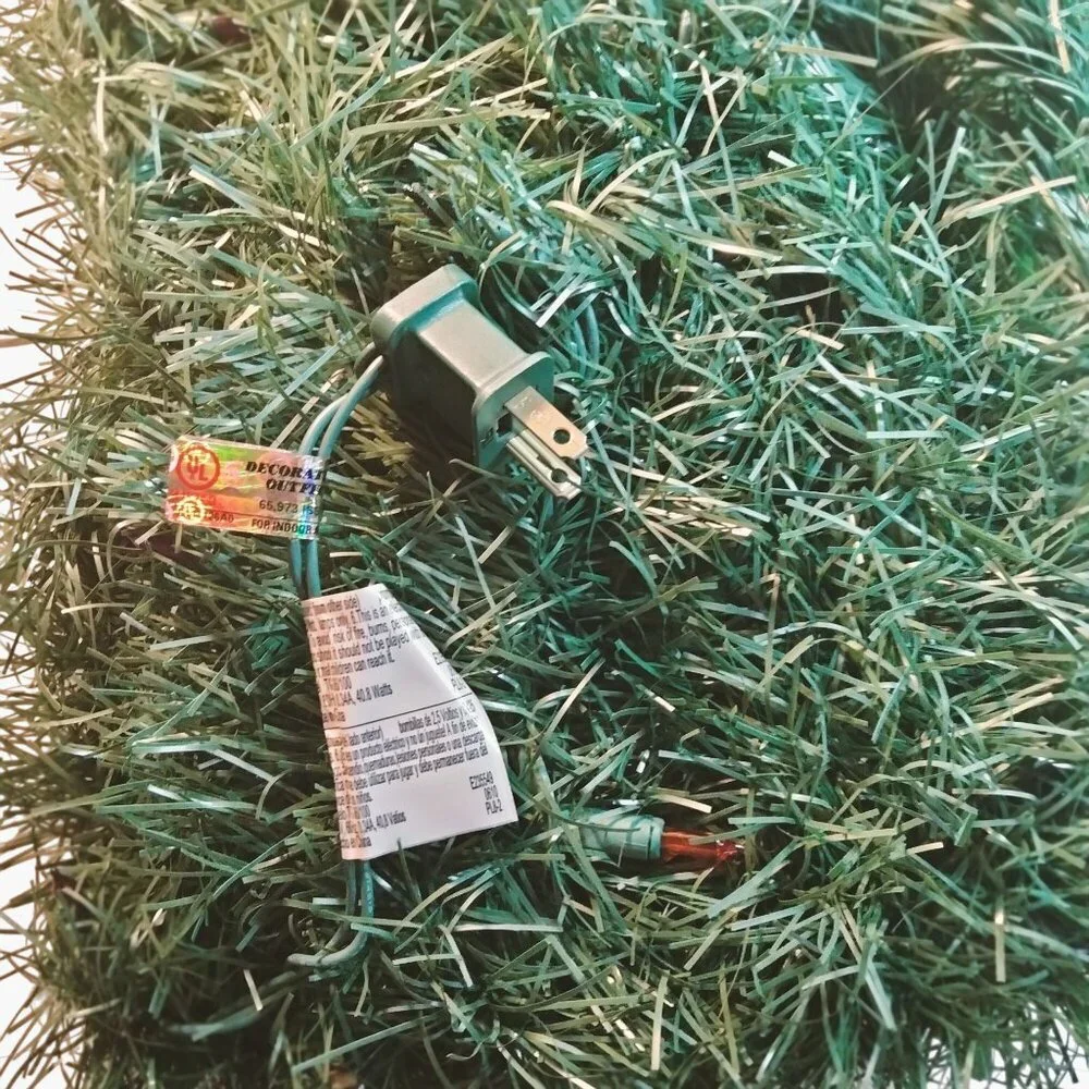 Artificial Pine Garland Pre Lit Green MultiColor Lights Christmas 34 Ft Long